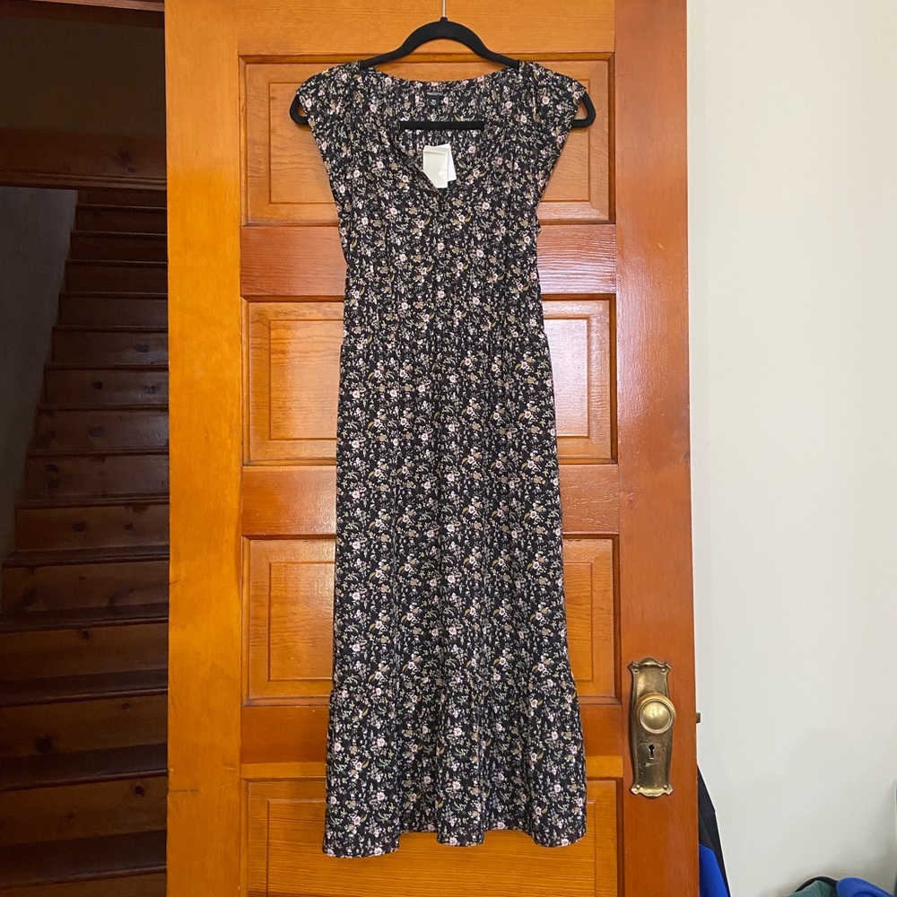 J. Crew mercantile floral tea-length dress